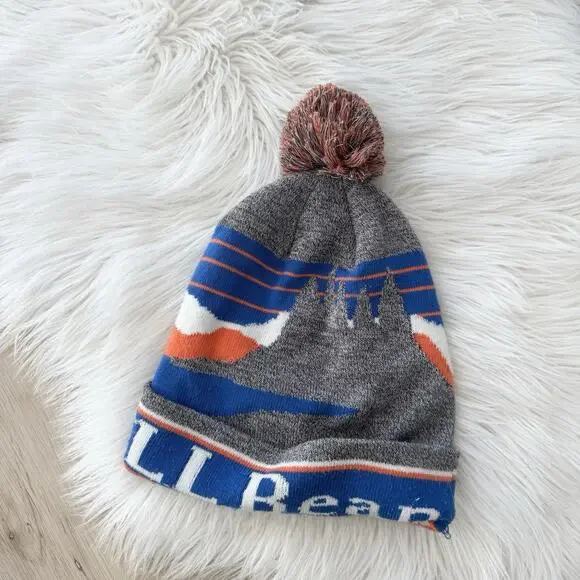 Men’s LL Bean Logo Pom Pom Beanie One Size - Picture 3 of 3